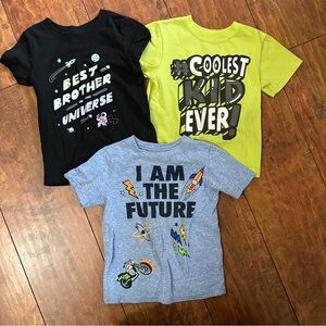 Kids Graphic T-Shirts - Black, Yellow, and Blue bundle 3T